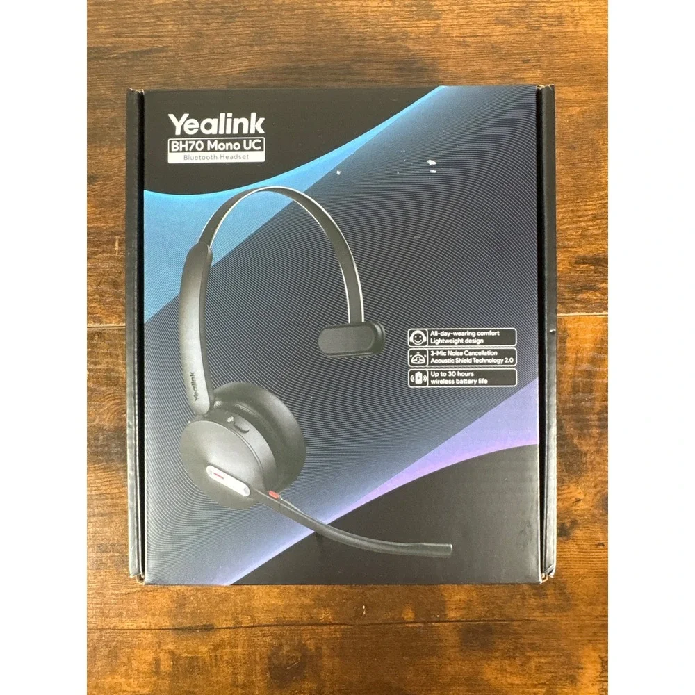 Yealink BH70 Mono UC Bluetooth Headset Black Noise Cancelling Microsoft Teams